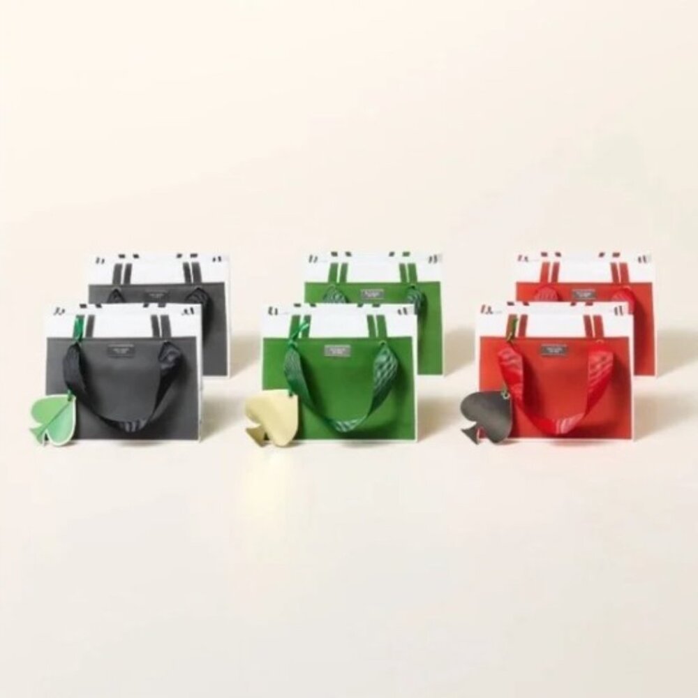 NWT Set of 6 Mini Favor Gift Bags Black/Green/Red - kate spade new york x Target